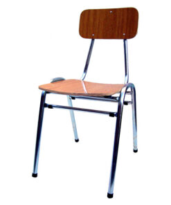 Silla escolar standard N1 - formalita roble - estructura gris mercurio