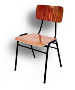 Silla normada N5 - formalita roble - estructura negra
